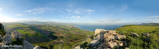 Sea of Galilee and Plain of Gennesaret panorama, tb03250771p